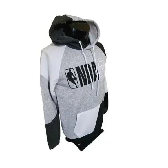 NBA Basketball Hoodie Sweatshirt Mens Medium Black White Pull Over - Picture 2 of 4